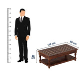 Maharana Solid Sheesham Wood Coffee Table (Design 3, Natural Finish)